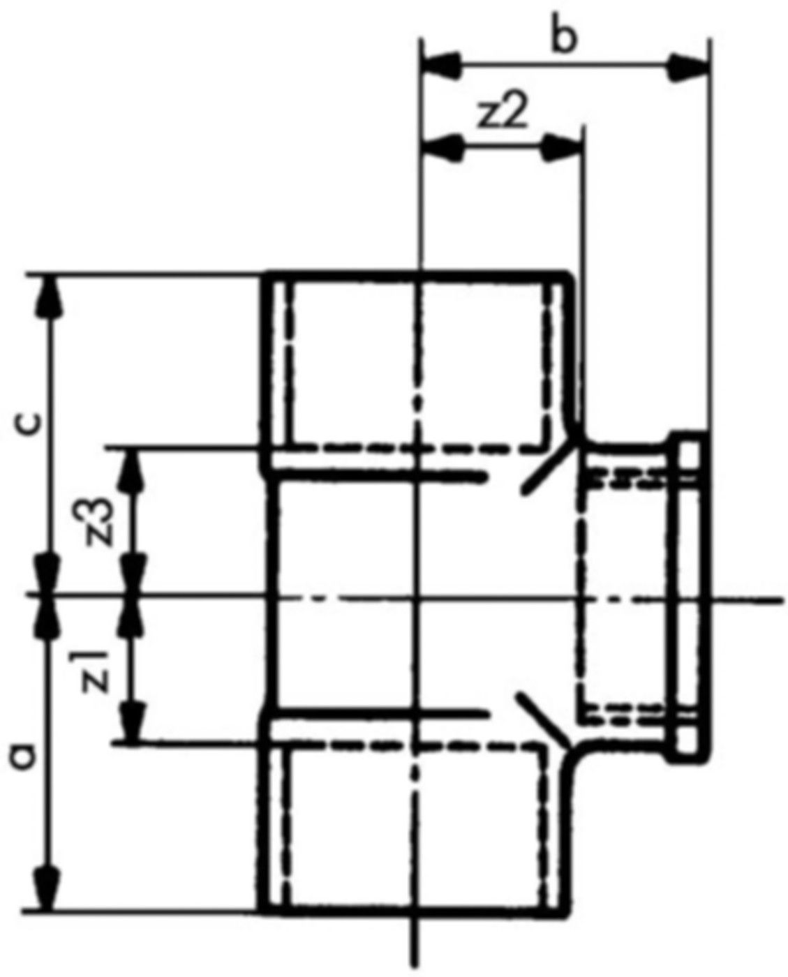 Löt-T-Stück Abgang IG 7132 22- 1/2"-22 767 132 026 - GF Lötfittings