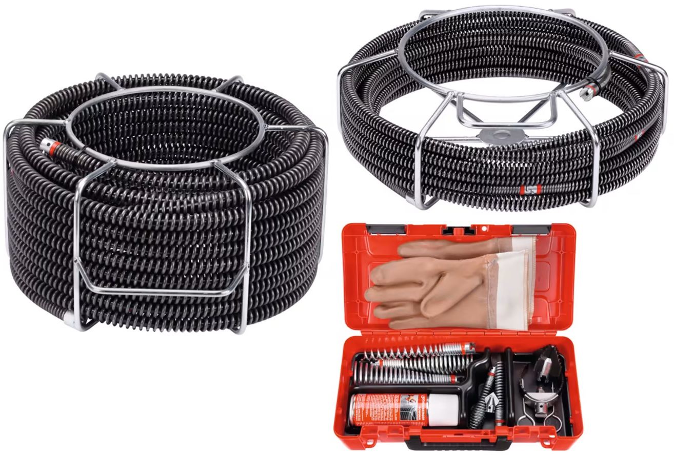 ROTHENBERGER 16-22mm Spiralen-/Werkzeug Set passend zu Rohrreinigungsmaschine R600 / R650 - Sanitärwerkzeuge