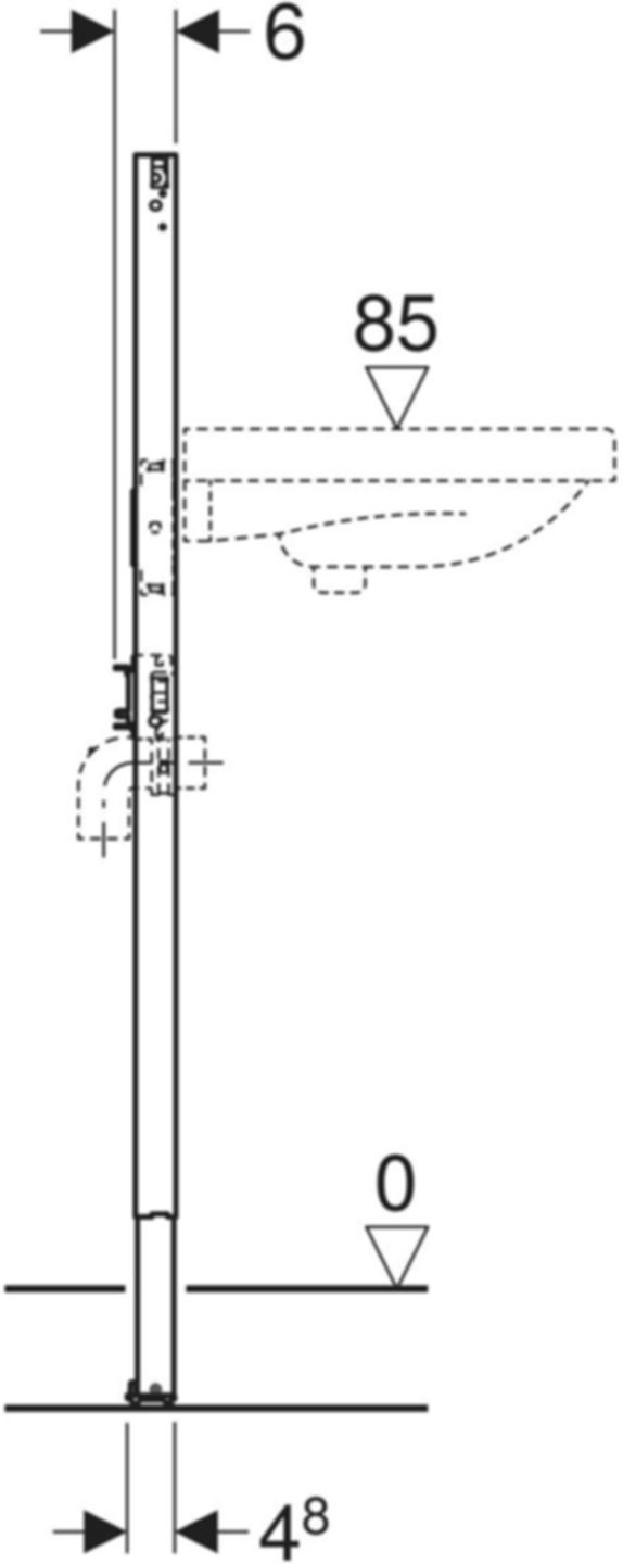 Element für Waschtisch m. Einlocharmatur Typ 112 111.426.00.2 - Geberit-Duofix