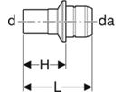 Verteiler-Steckübergang 653.455.00.1 28mm-28mm auf Mapress Steckende - Geberit-Push Fit-Formstücke