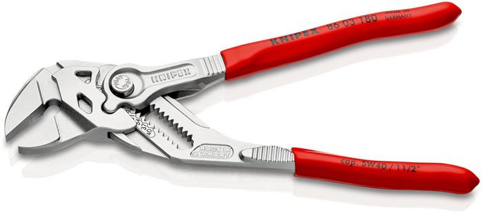 KNIPEX Zangenschlüssel, vernickelt 8603, L= 180 mm, -Ø 40mm, PVC-Griffhülle - Zangen, Schneiden