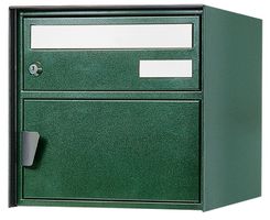 Vevey, BxHxT= 302x302x408mm Stahl pulverbeschichtet, dunkelgrün - Briefkasten Huber