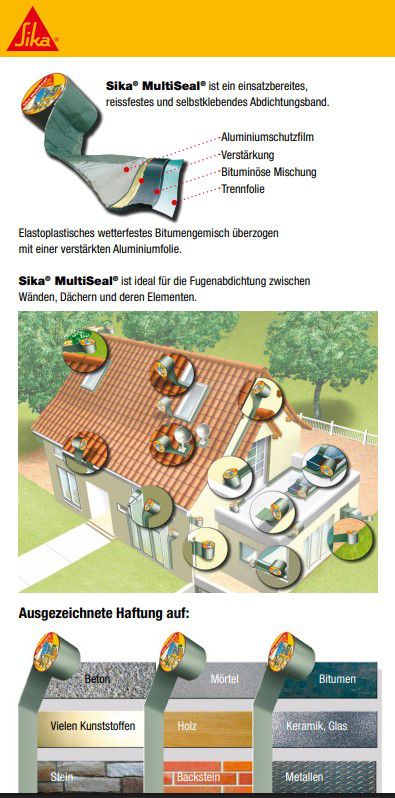 Sika MultiSeal, Dichtungs-/Reparaturband 10m x 300mm, grau - Dichten