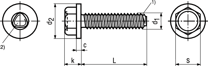 Gew-Furch 6-kt-Schr m Bund St vzb BN3326 DIN7500 M4x12 - Bossard Schrauben