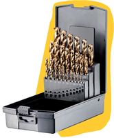 FORTEC Spiralbohrer Satz DIN 338, 25-tlg. Ø1.0-13.0 x 0.5mm, HSSE-Co5, Typ VA - Bohren