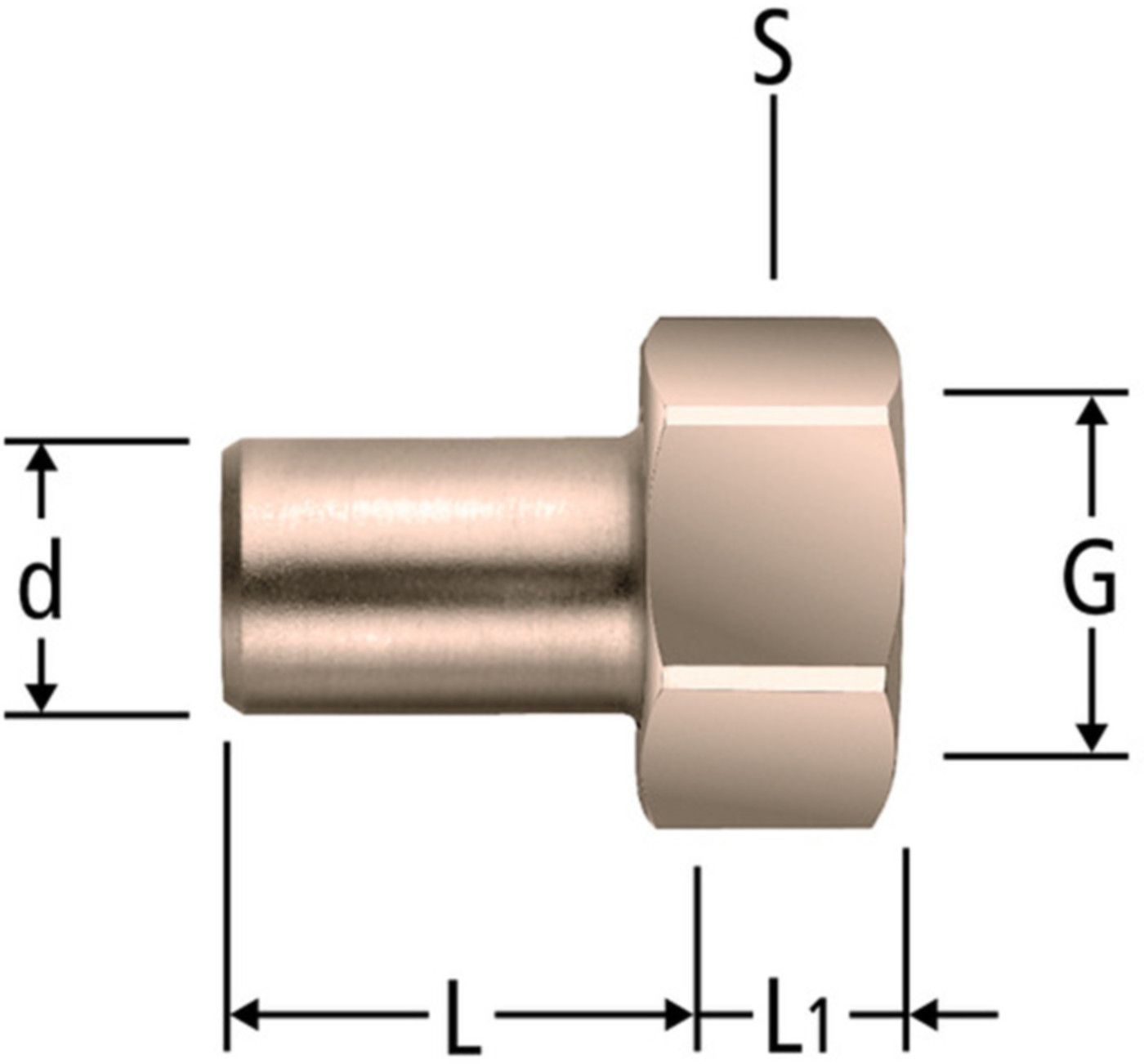 Optipress-Verschraub. 18 x 3/4 92023.23 mit Einsteckende - Nussbaum-Optipress-Rotguss-Fittings