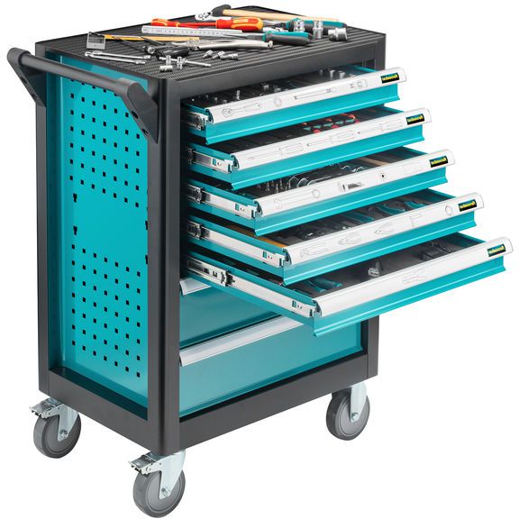 TECHNOCRAFT Werstattwagen ROLLBOY "381 tlg. , 7 Schubladen , 1/4"" / 3/8"" / 1/2""" - Schlüsselwerkzeuge