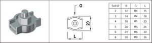 Simplex-Klemmen Seil-Ø 2 mm 1.4301 - INOXTECH-Handlauf-/Geländer-System