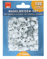 Nagelbriden, schlagfest Ø 7 - 10 mm, weiss, Pack à 100 Stück - Elektrozubehör