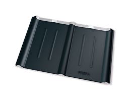 PREFA Dachplatte 600 x 420mm P.10 Schwarz STUCCO 110718 - PREFA Dachentwässerungssysteme