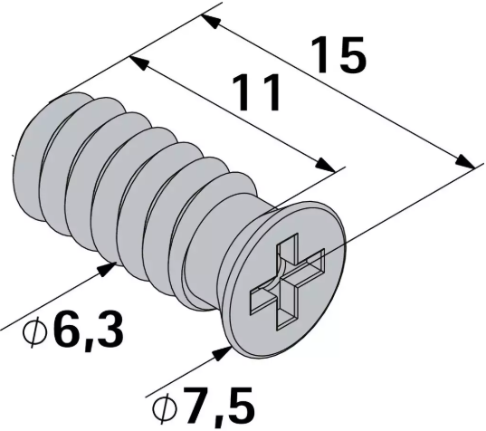 Hettich Direkt-Befestigungsschraube vernickelt, 6.3 x 14mm, à 20 Stk - Diverse Möbelbeschläge und Zubehör