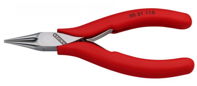 KNIPEX Elektronikzange, spitz-rund, pol. 3531, L= 115mm, PVC-Griffhülle - Zangen, Schneiden