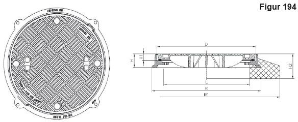 Fig.194-60S Guss D400, verriegelt,Sockel wasserdicht, Rückstausicher bis 0.5 bar - Schachtabdeckungen BGS
