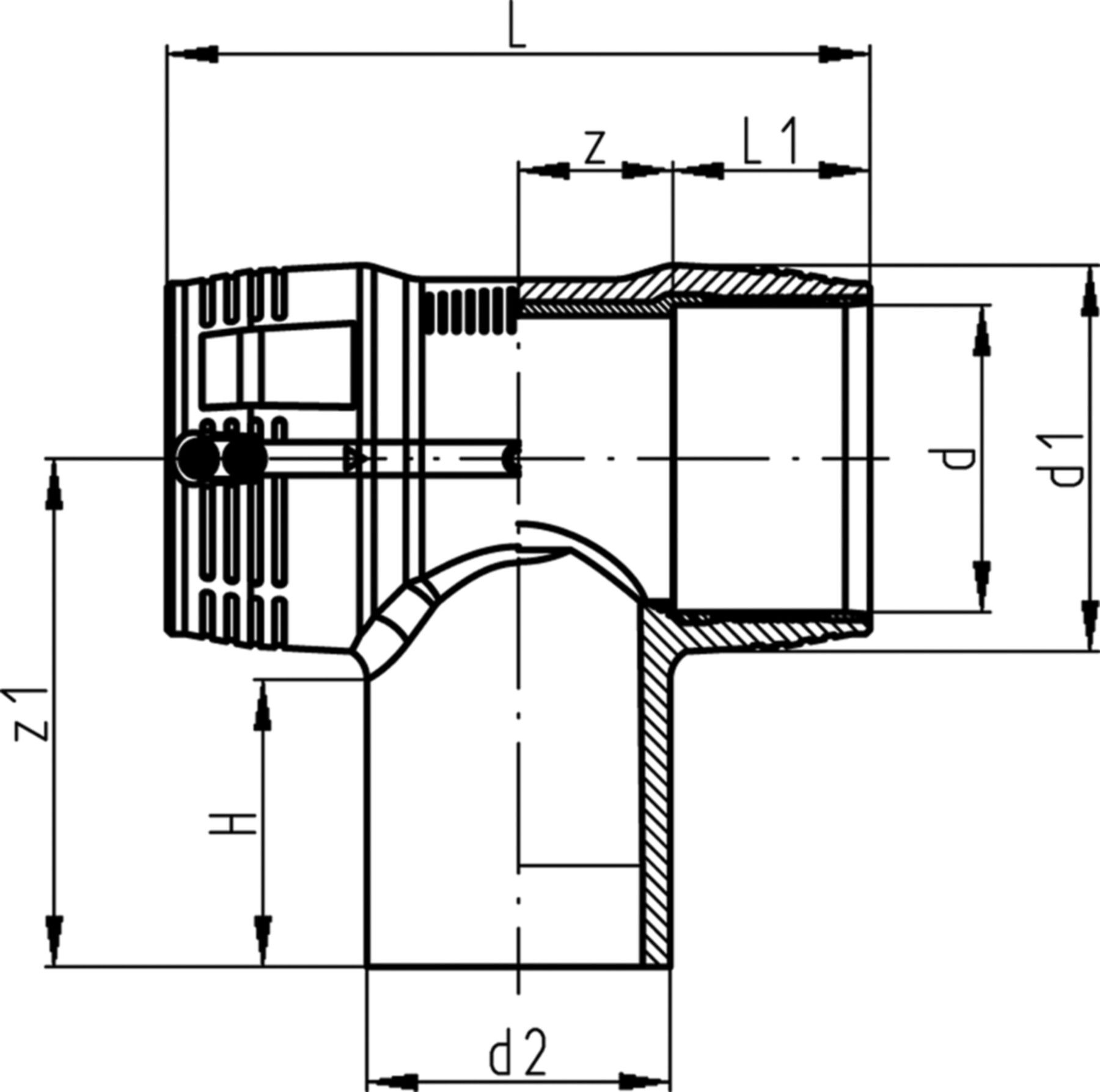 ELGEF Tee PN 16 d 250mm 753 201 821 - ELGEF Plus Elektroschweissfittinge