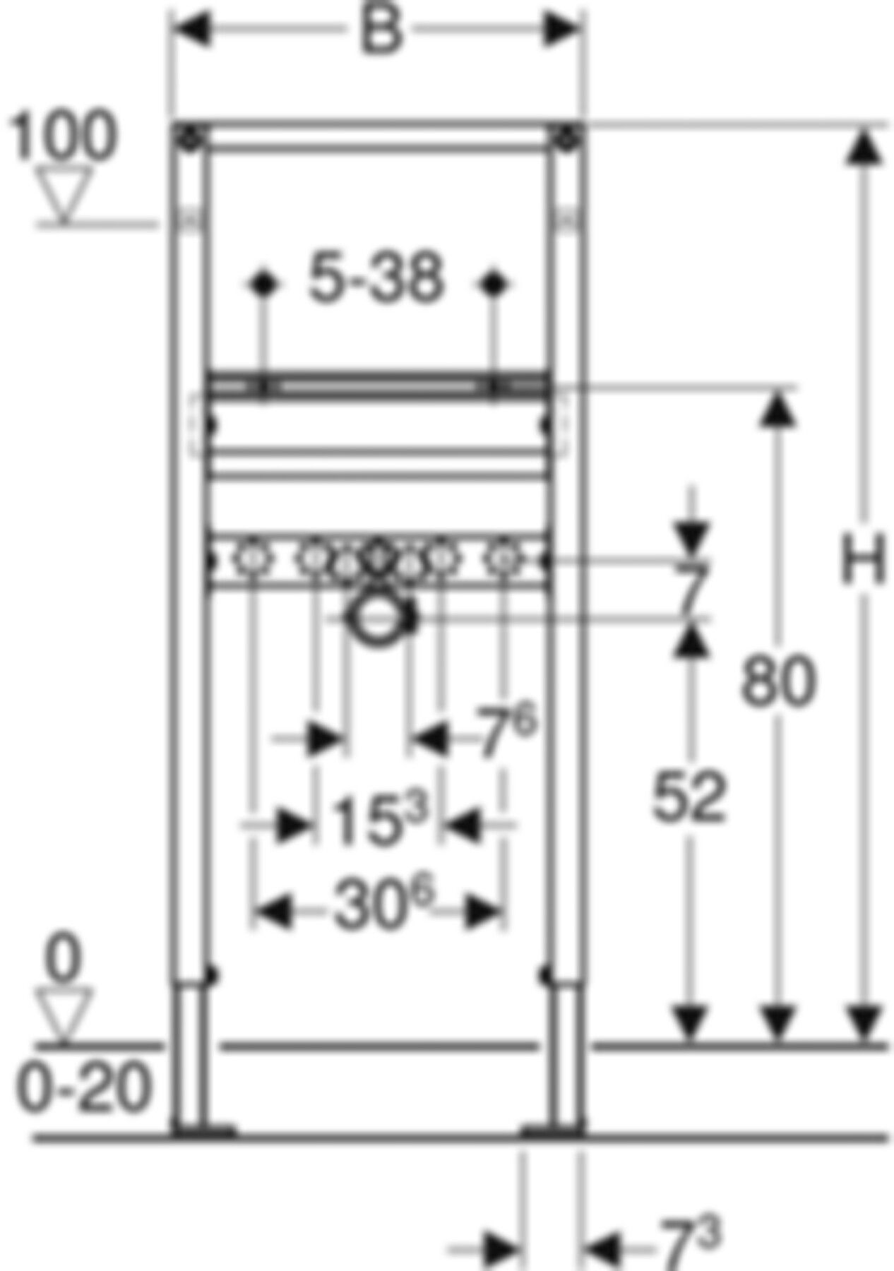 Element für Waschtisch m. Einlocharmatur Typ 112 111.426.00.2 - Geberit-Duofix
