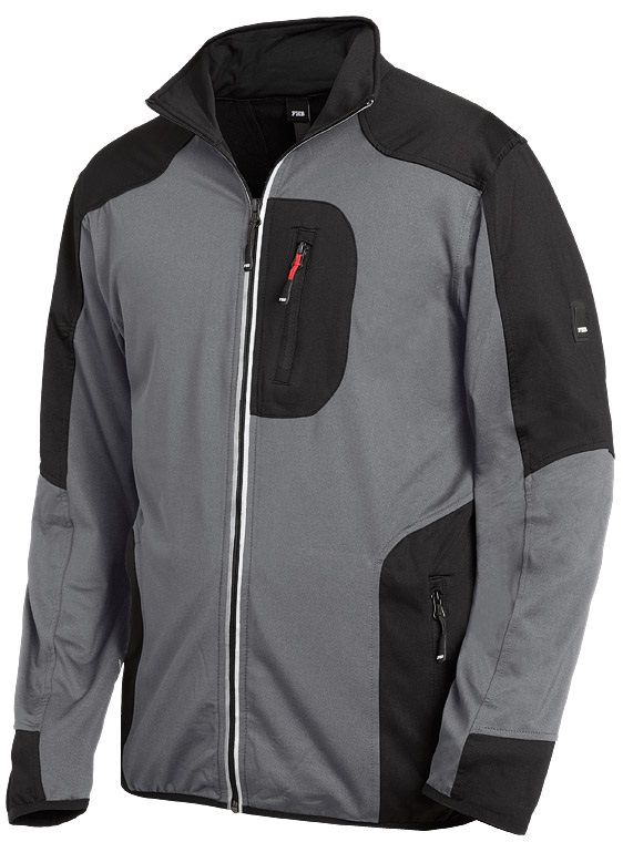 FHB RALF Jersey-Fleece-Jacke grau-schwarz Gr. M - Textilien