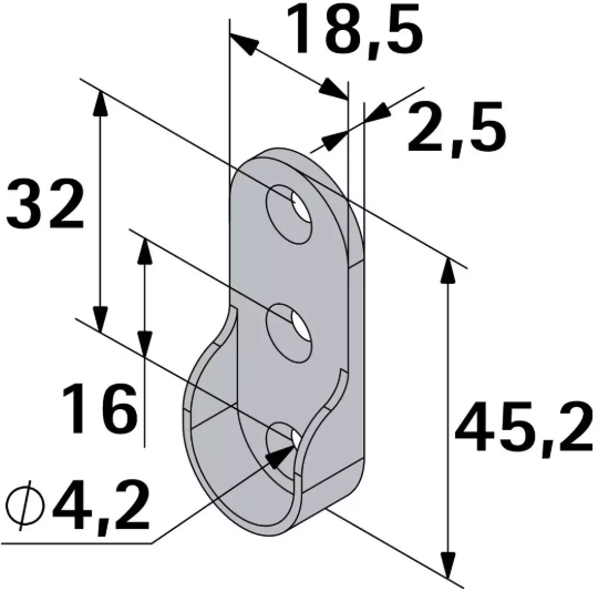 Hettich Schrankrohr-Lager verchromt, für Schrankrohr 15 x 30mm, à 2 Stk - Diverse Möbelbeschläge und Zubehör