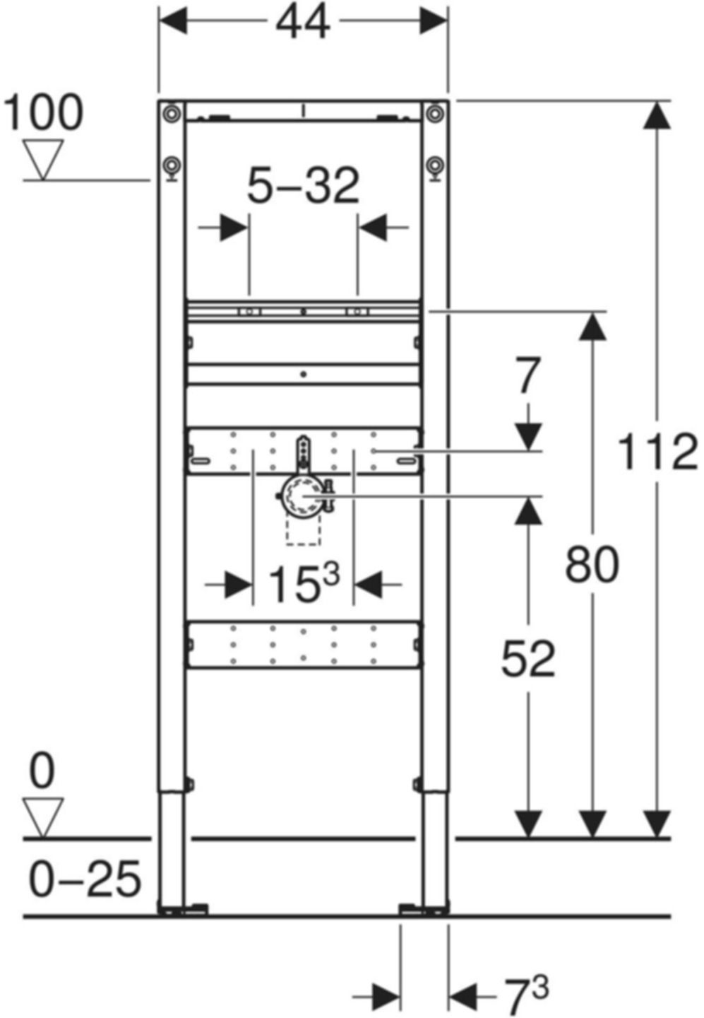 Element für Waschtisch 111.285.00.2 Typ 112 schmale Ausführung, für Wasserzählerstr. - Geberit-Duofix