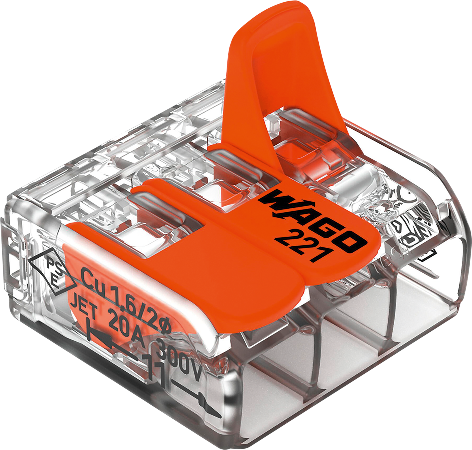 WAGO Steckklemme Compact 221 3-Leiter 0.14-4 mm², Pack à 12Stk. - Elektrozubehör