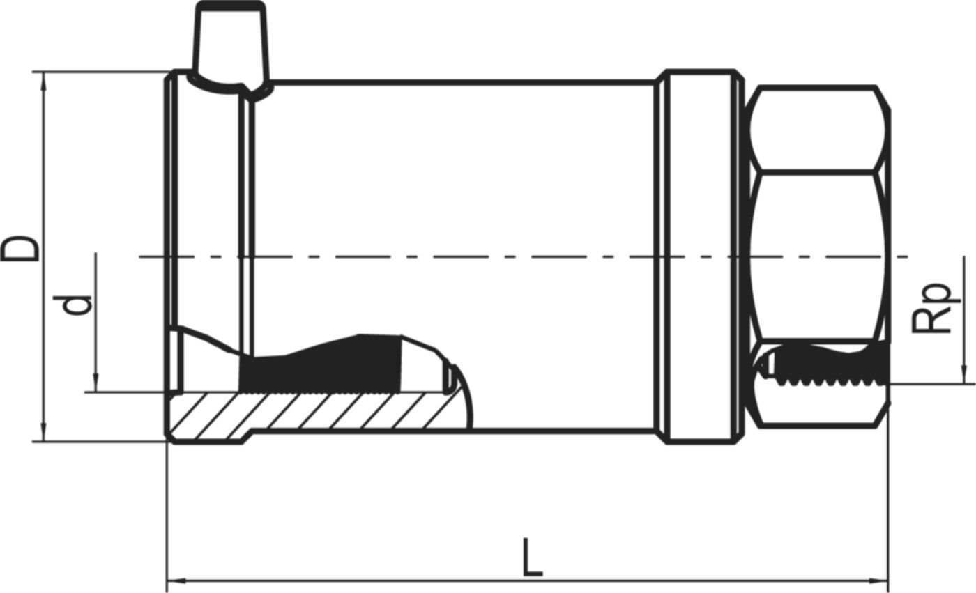 Übergangsstück gerade / Messing mit IG d 63mm - 2" 612 693 (Karton à 10 Stk.) - Frialen Elektroschweissfittinge