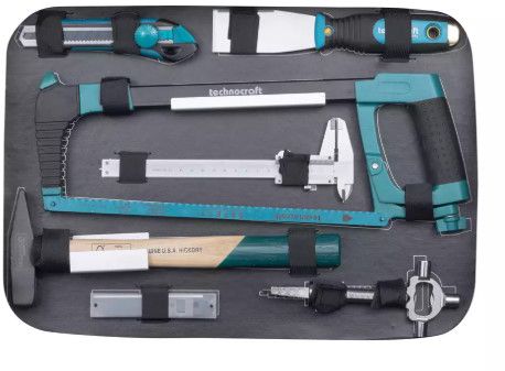 TECHNOCRAFT ABS-Werkzeugkoffer "PRO CHROME 152" 152-tlg., Antrieb 1/4" + 1/2" - Werkzeugkoffer,Sortimentskoffer,Behälter