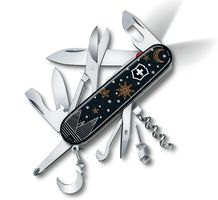 VICTORINOX Taschenmesser Climber Lite Winterzauber Schwarz/Blau, Cellidor, 17 Funktionen, Anhänger - Heften, Schneiden