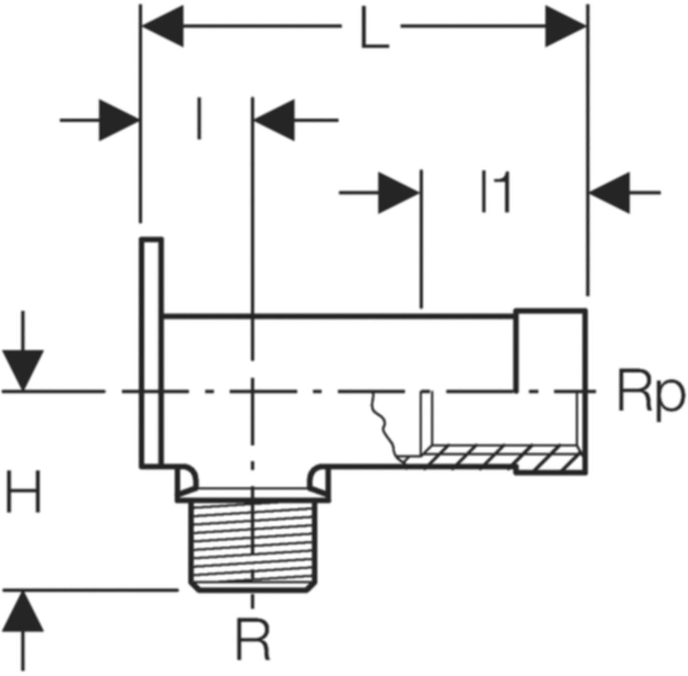 Set Anschlusswinkel 1/2"- MF1/2" 465.034.00.2 mit Aussengewinde - Geberit-Push Fit-Formstücke