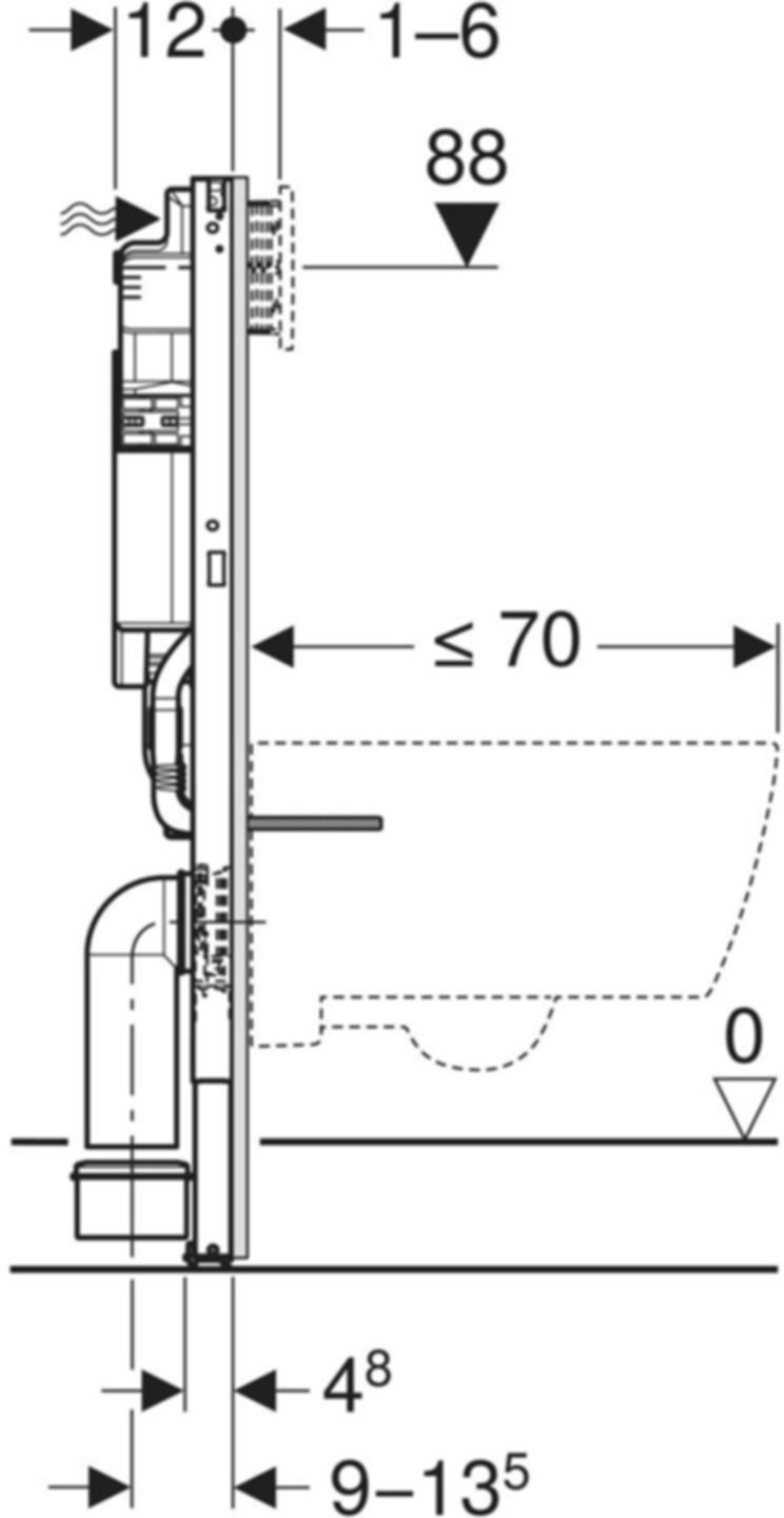 Wand-WC-Element Sigma 111.923.00.6 Typ 97, Betätigung von vorne, für Kinder - Geberit-Duofix