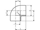 Winkel 90° mit 2 Muffen 110 mm 721 100 114 - GF Hart PVC-U Formstücke