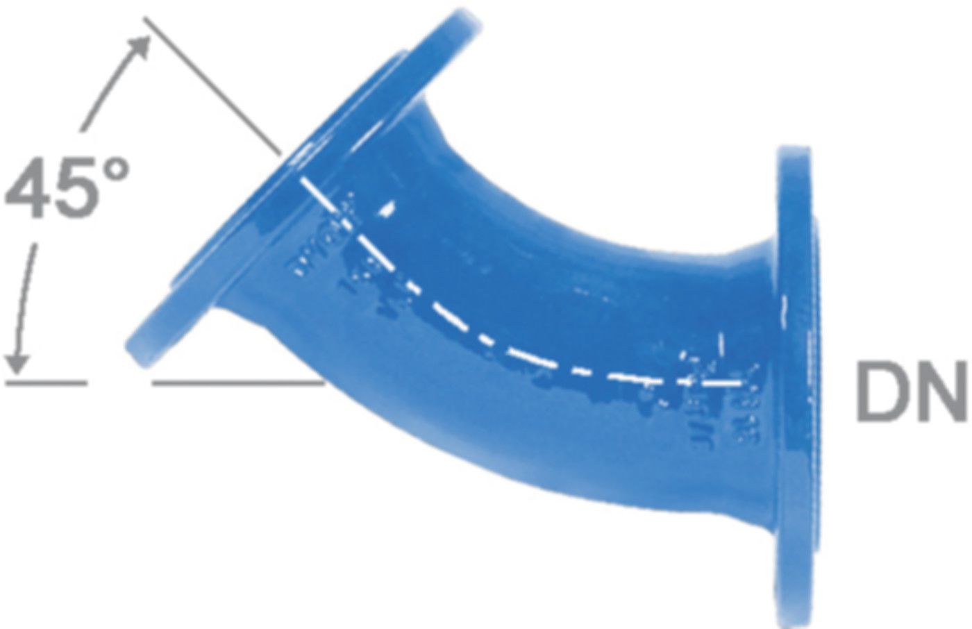 Flanschenbogen 45° PN 10/16 Fig. 2032 DN 80 - Von Roll Flanschenformstücke