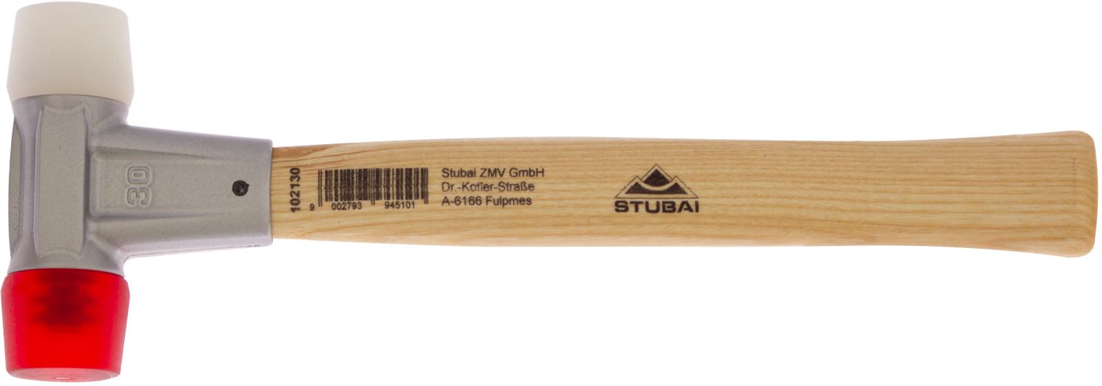 STUBAI Baseplex-Schonhammer 1021 , 30mm , lackierter Holzstiel - Spenglerwerkzeuge