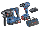 BOSCH Profi-Set mit 2x18V-Werkzeugen +2x4.0Ah + Schnellladegerät, Geräte in Tasche - Bosch Elektrowerkzeuge