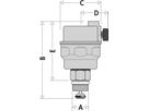 Caleffi Schnellentlüfter Robocal T. 5025 Mess. m/Absperrv. 3/8" Entlüftung seitl. - Automatische Entlüfter