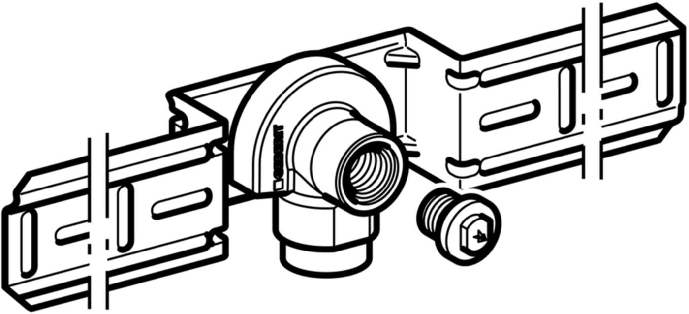 Anschlusswinkel 90° einfach 1/2"- MF1/2" abgesetzt, mit Aussengewinde 632.851.00.2 - Geberit-Push Fit-Formstücke
