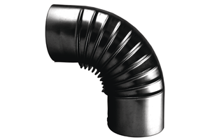 Bogen schwarz 90° 10R 105mm 800 - Ofenrohre und Zubehör