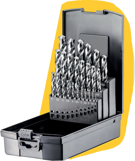 FORTEC Spiralbohrer Satz DIN 338, 25-tlg. Ø1.0-13.0 x 0.5mm, HSS-G, Typ N - Bohren