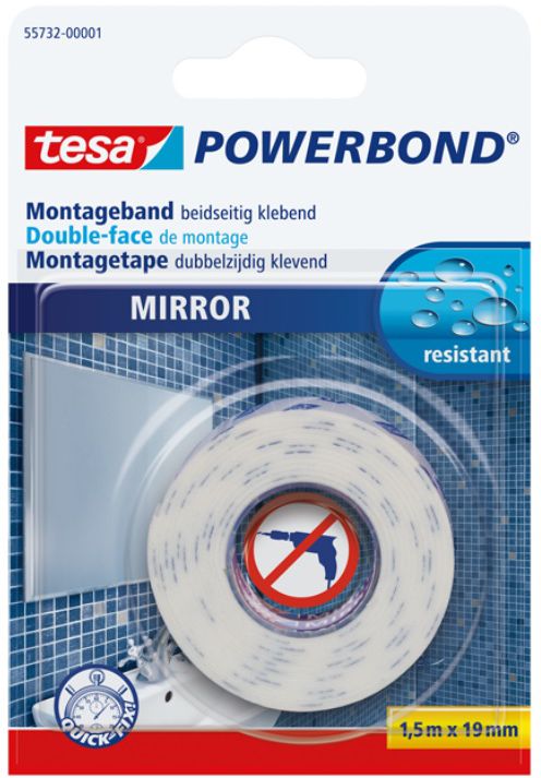 TESA Montageband, Spiegel, doppelseitig B= 19mm, L= 1.5m, 55732 - Kleben