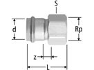 Industry-Übergang mit IG 15mm x 3/4" 80333.27 - Optipress-Industry Formstücke