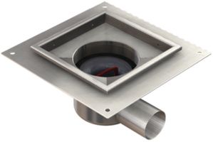Ablaufkörper Gully 157 V2A 1-tlg. DN 100 m/Klebeflansch 50mm waagrecht 416541 - ACO Passavant Entwässerungstechnik