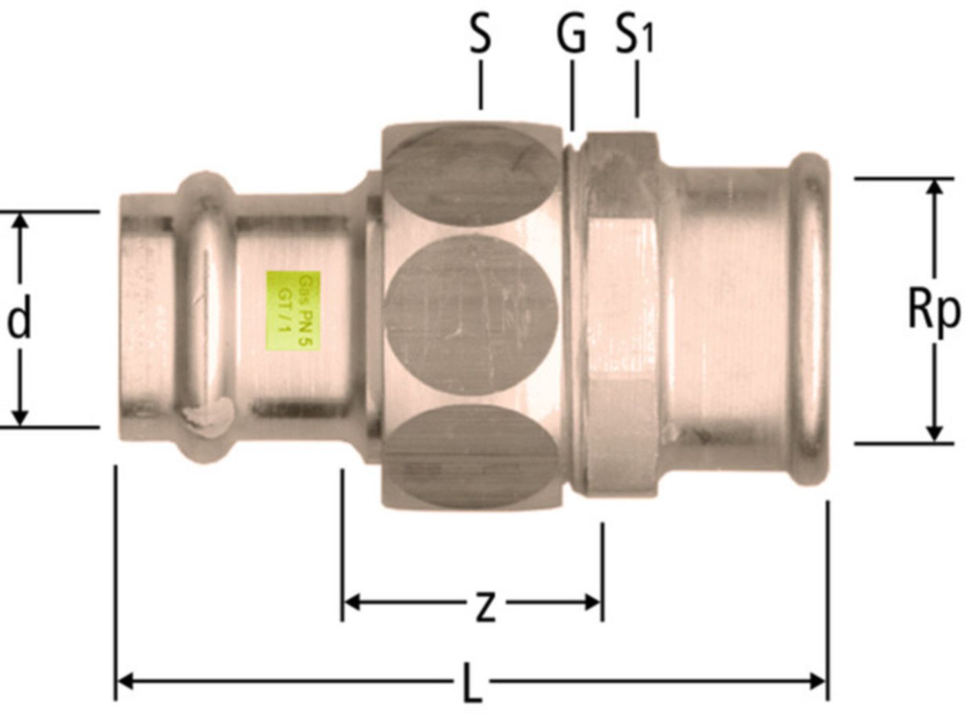 Verschraubungen NUSSBAUM Optipress-Gaz