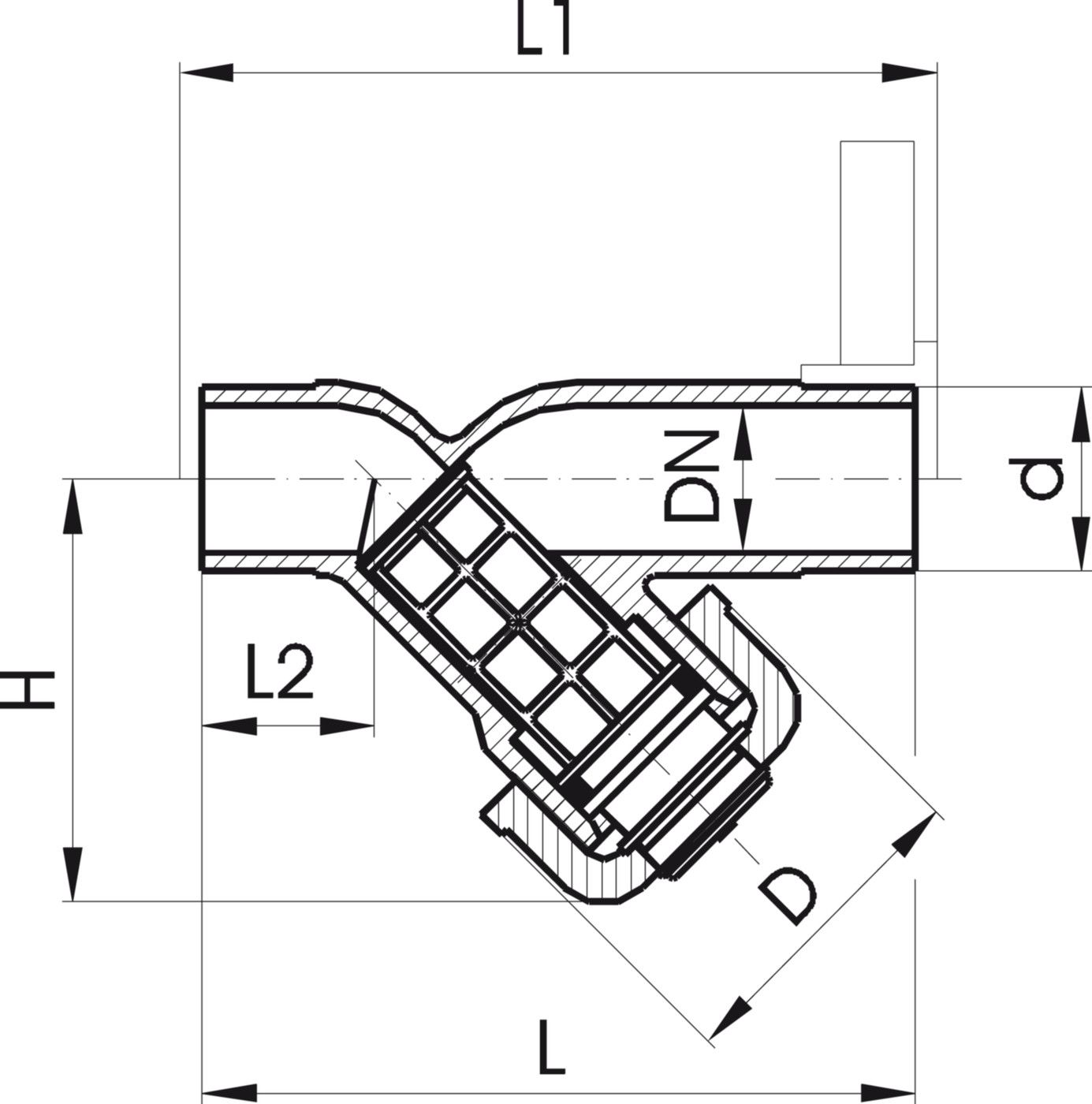 Schmutzfänger Typ 305 mit Klebestutzen d 32mm DN 25mm 161 305 400 - GF Hart PVC-U Formstücke