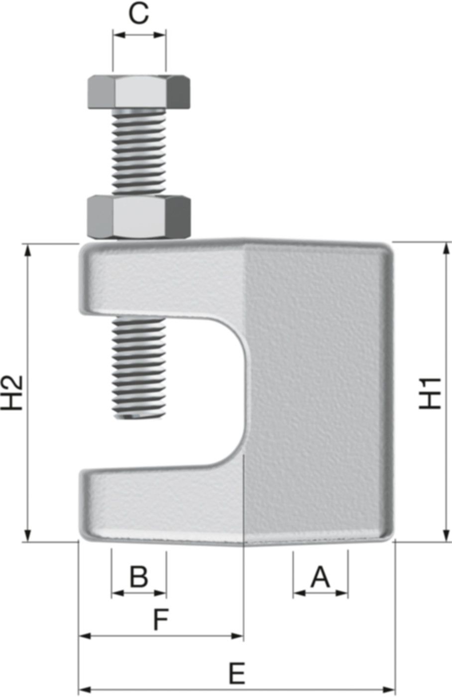 Trägerklammern KCK10 M8/M10 71537 Vertikal verstellbar - Flamco-Rohrschellen