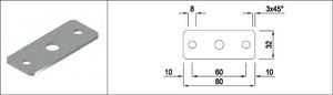 Wandplatten gestanzt 80 x 32 x 3 mm Zentrums-Ø 10 mm S235JR - INOXTECH-Handlauf-/Geländer-System