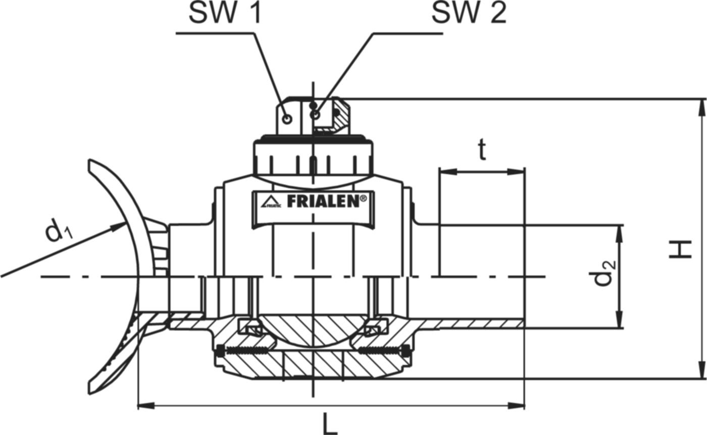 Anbohrkugelhahnen AKHP-TL, 1/4 Umdrehung d 250-450/90mm 615 526 - Frialen Elektroschweissfittinge