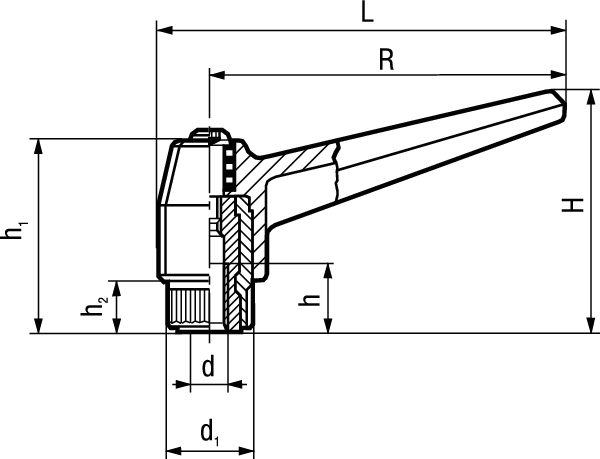Klemmhebel Elesa® MR.A schwarz BN14185 41131MR.40A-M5 - Bossard Schrauben