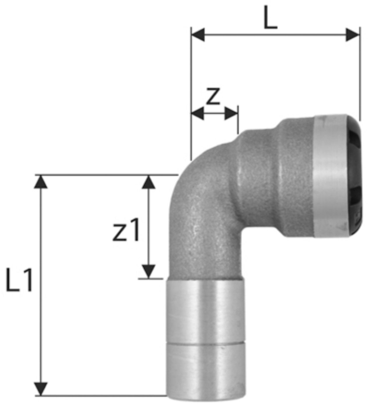 Industrie-Bogen 90° innen-aussen 22 mm 8801.22 - SudoFIT-Formstücke
