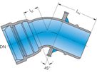 1-Muffe-Bogen MK 45° System BLS DN 300 - Frischhut Steckmuffenformstücke
