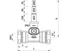 Combi-T für Gussrohre BLS 4321 DN 125 Abgang Univ. PE-Enden d40/50/63mm - Hawle Armaturen