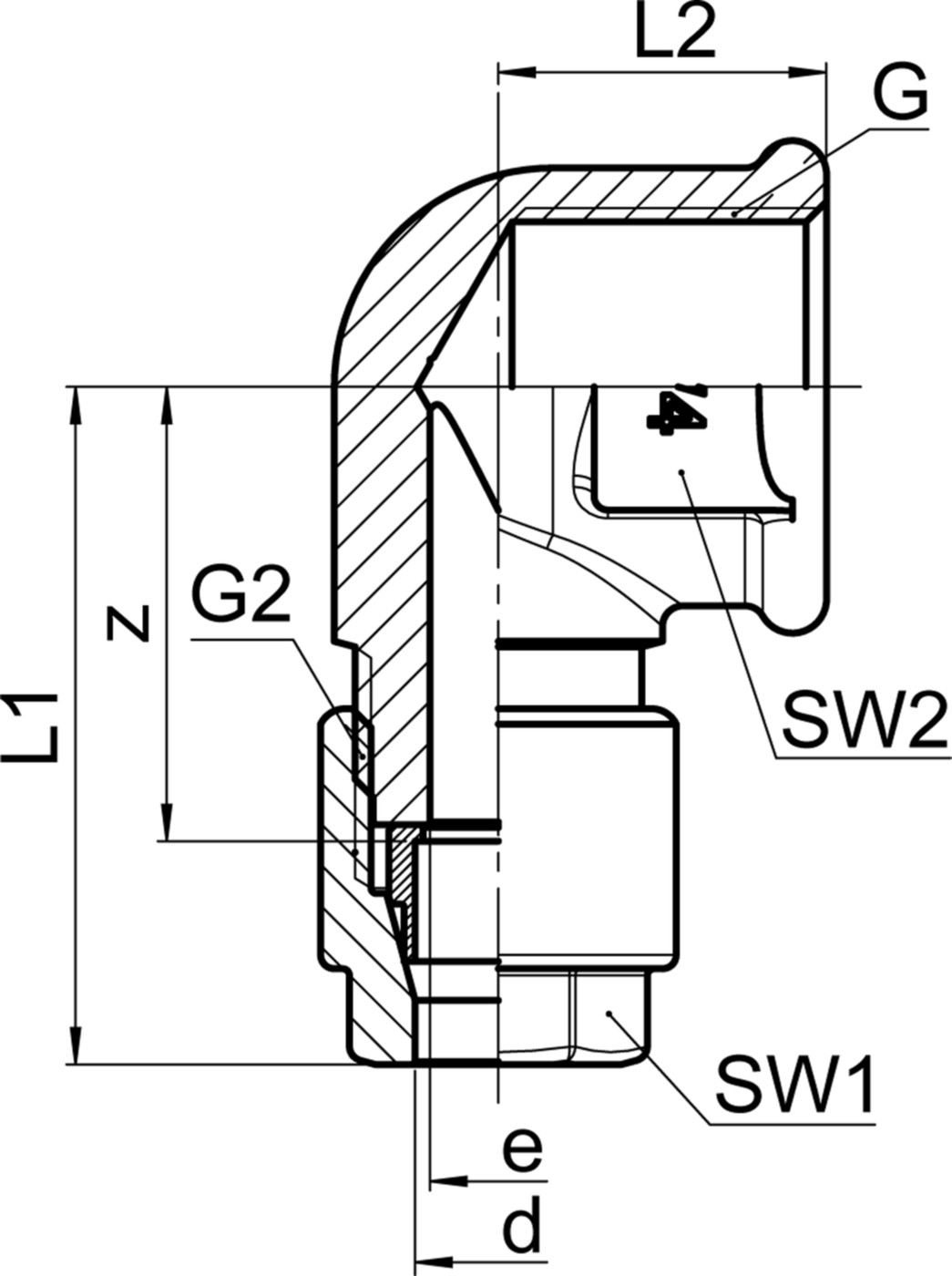Anschlusswinkel IG SO 02521 14- 1/2" - Serto-Programm M/G