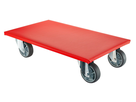 Transportroller rot, 4x TPE Gummi Lenkrollen 350x600 mm, Tragkraft bis 330kg - Transportgeräte